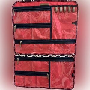 Stella & Dot Red, Navy and White Hanging Jewelry Organizer